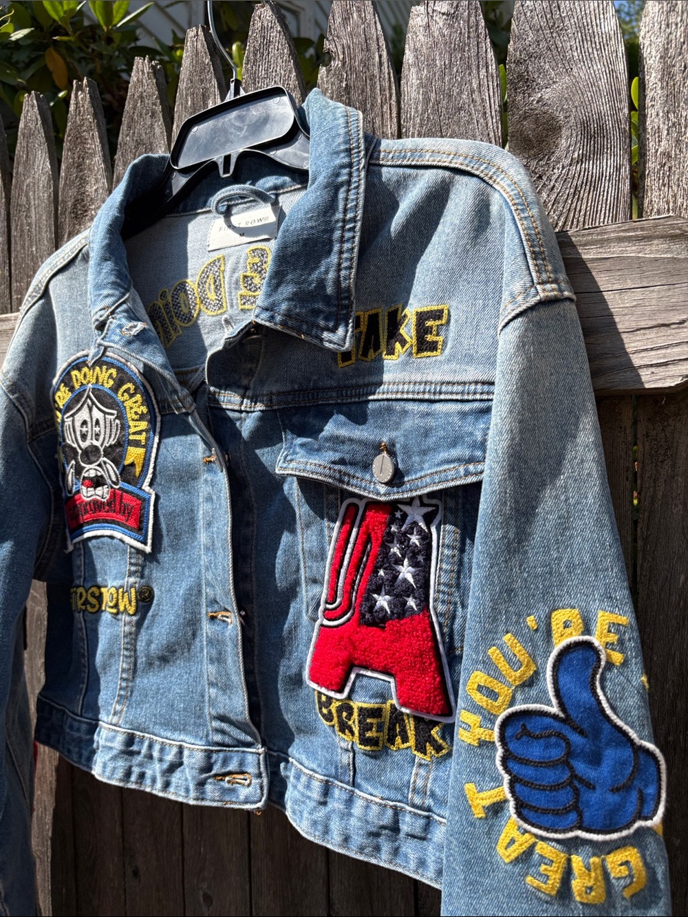 First Row medium positivity patch denim jacket!! - Picture 4 of 7
